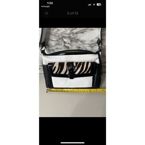 Mini Sharif Studio Leather & Calf Hair Color Block Shoulder Bag - Picture 13 of 13